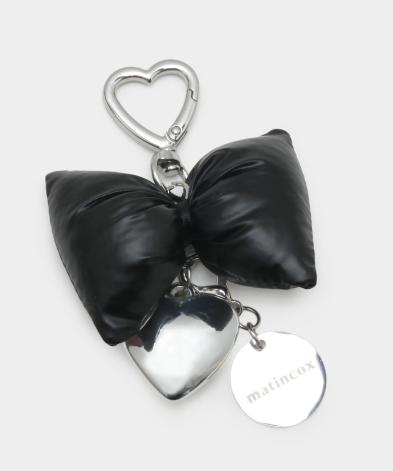 Padded Heart Keyring - Black