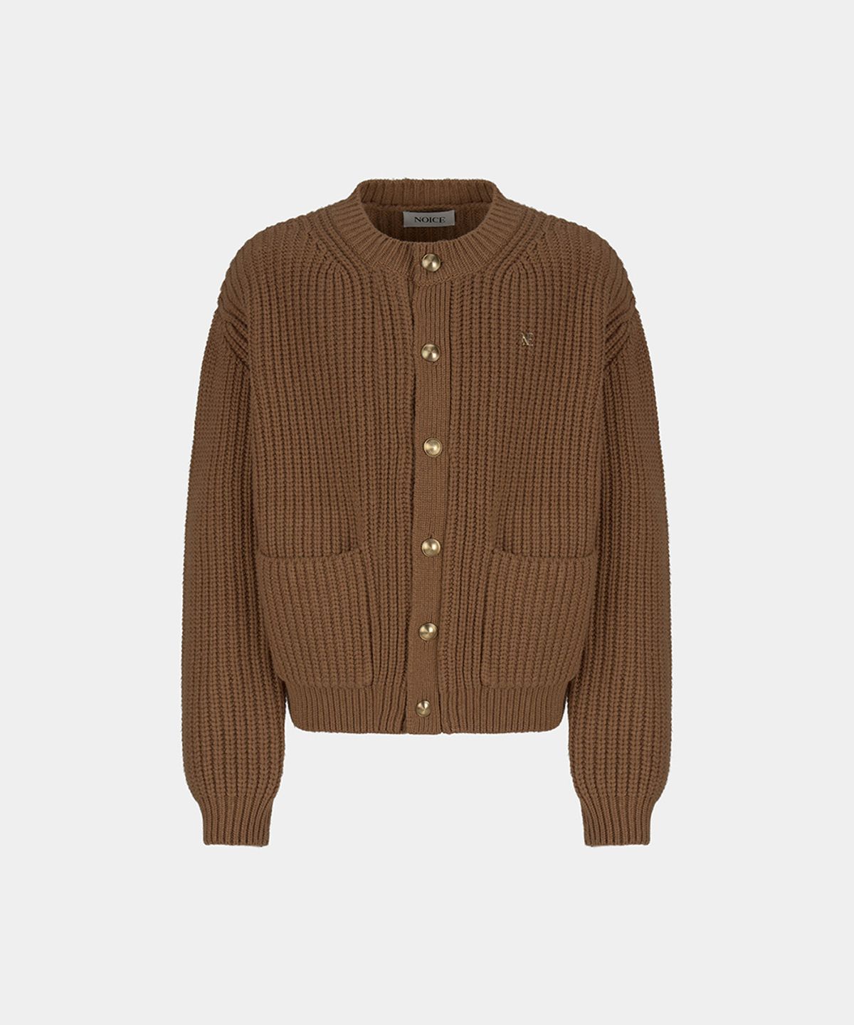 노이스(NOICE) M HEAVY-GAUGE WOOL-BLEND CARDIGAN - CAMEL