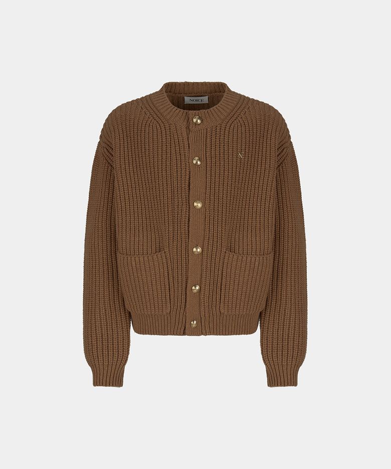 M HEAVY-GAUGE WOOL-BLEND CARDIGAN - CAMEL