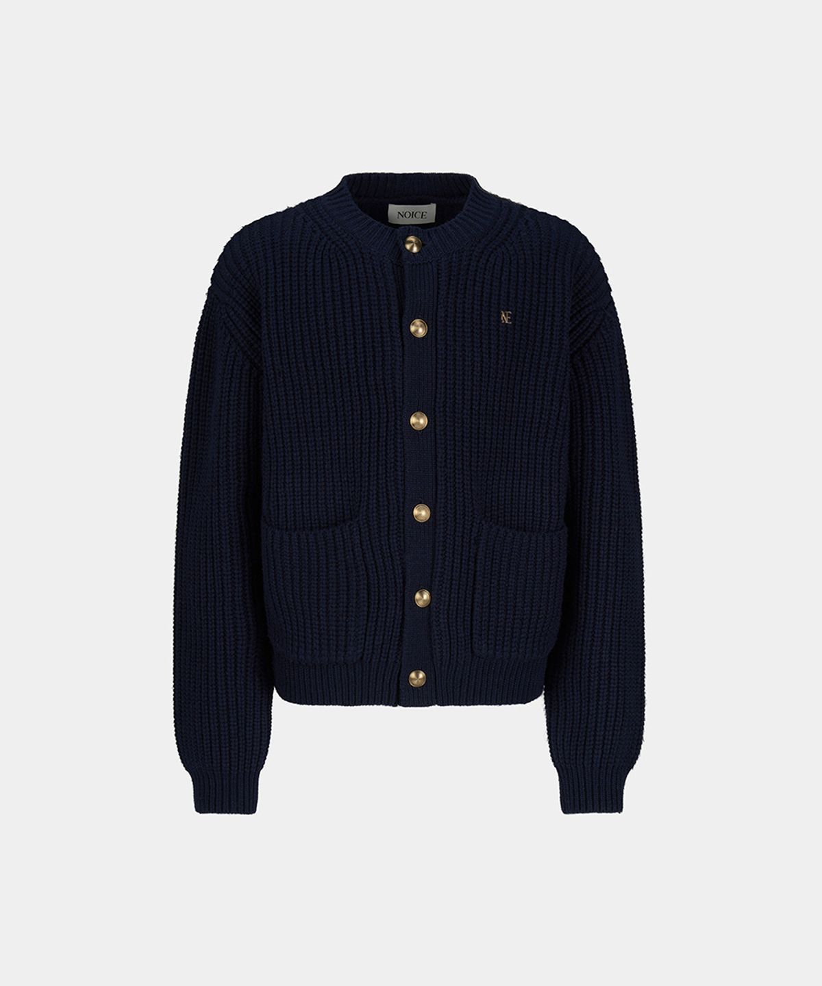 노이스(NOICE) M HEAVY-GAUGE WOOL-BLEND CARDIGAN - DARK NAVY