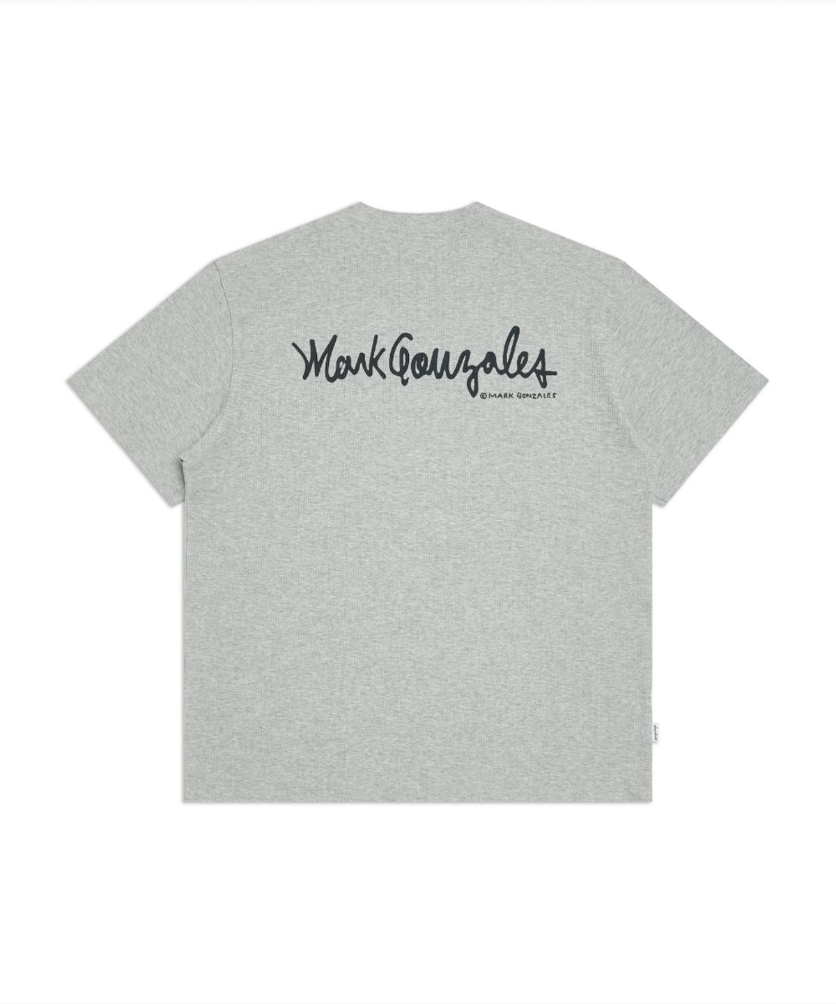 마크곤잘레스(MARK GONZALES) 스몰 박스 로고 와플 반팔 티셔츠 - M/GREY
