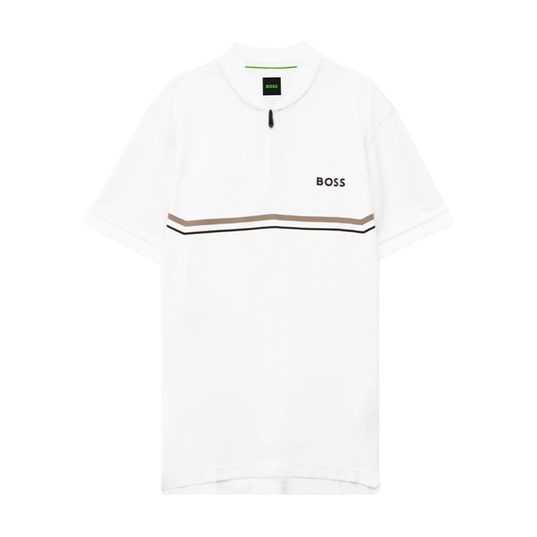 BOSS 지퍼 디테일 헨리넥 티셔츠(50554545100)