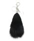 Real Fox Fur Keyring - Black