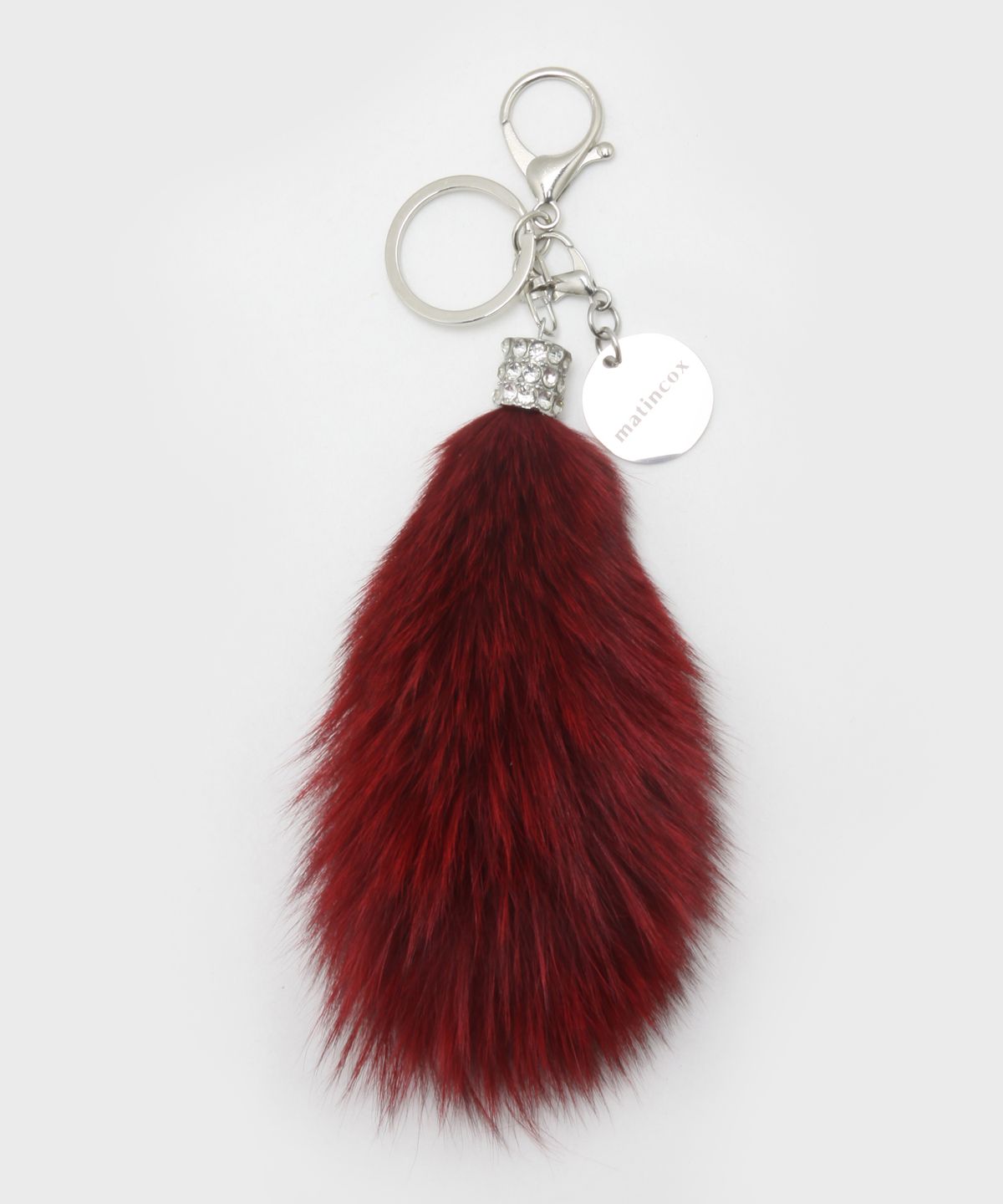 마틴콕스(MATINCOX) Real Fox Fur Keyring - Wine Red