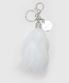 Real Fox Fur Keyring - White
