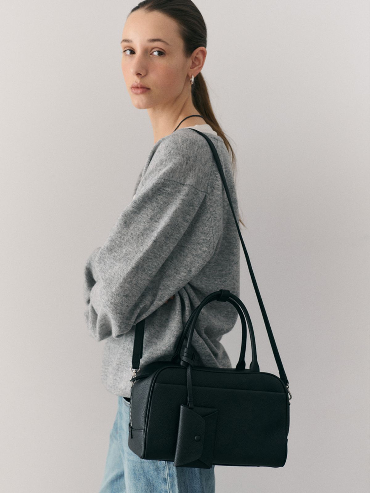 드메리엘(DEMERIEL) Elena Boston Bag Small Black