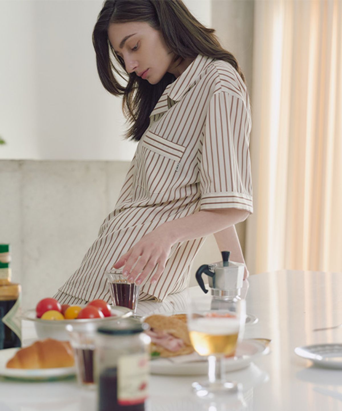 세이드(CEID) [uni] 클래식 어거스틴 반팔 파자마 셋업