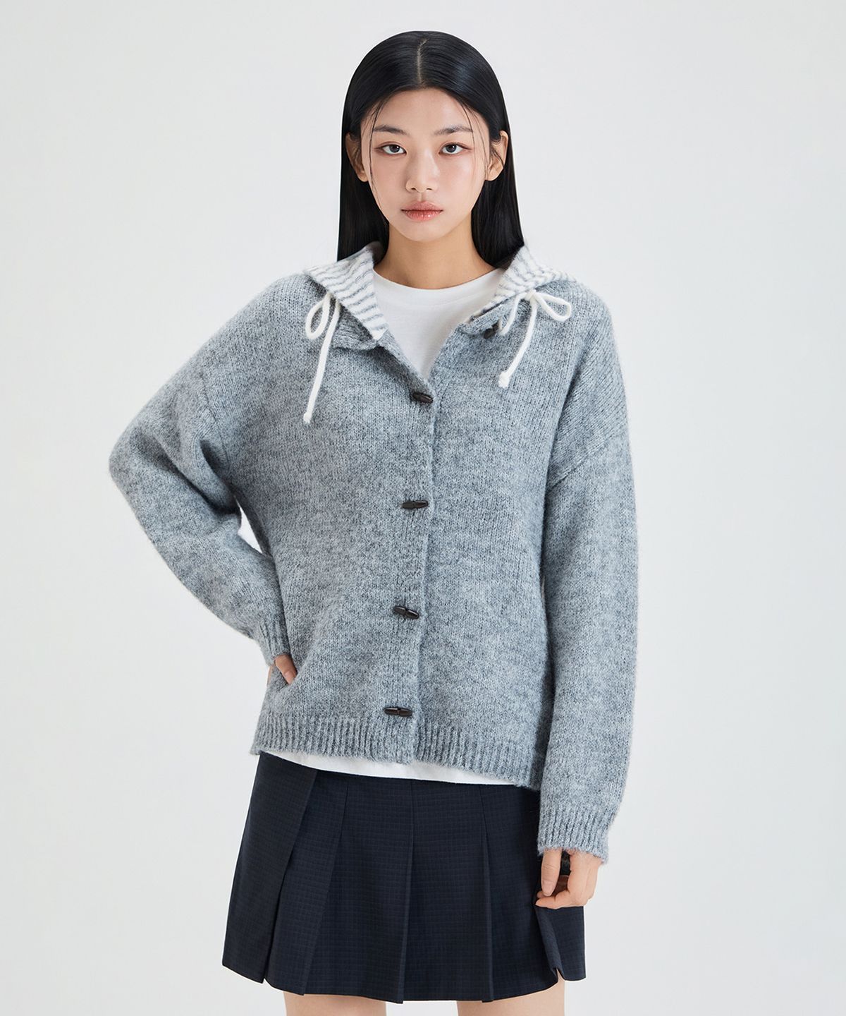 미쏘(MIXXO) 후드 레이어드 토글 가디건 RE CKG33SS_MIWCKG36QS