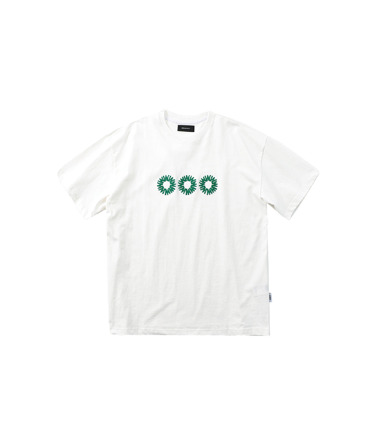999휴머니티(999HUMANITY) EVD 로고 하프 티셔츠 (오프 화이트)