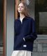 Wool Knit Half-zip Pullover - Classic Navy