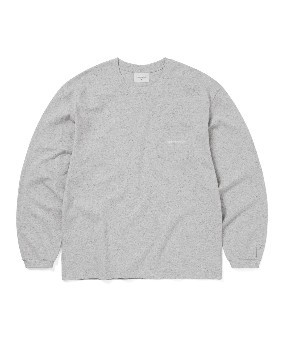 디스이즈네버댓(THISISNEVERTHAT) L-Logo Pocket L/S Tee Heather Grey