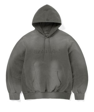 Overdyed Embroidery Hoodie Charcoal