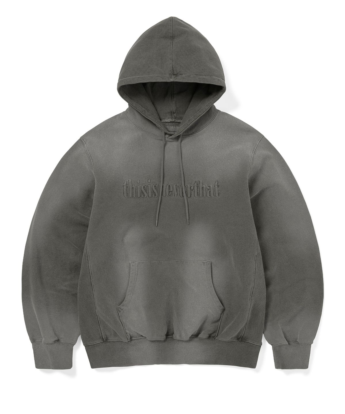디스이즈네버댓(THISISNEVERTHAT) Overdyed Embroidery Hoodie Charcoal