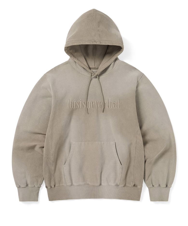 Overdyed Embroidery Hoodie Desert Grey