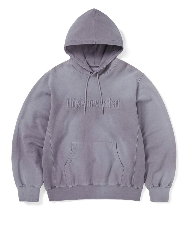 Overdyed Embroidery Hoodie Faded Purple