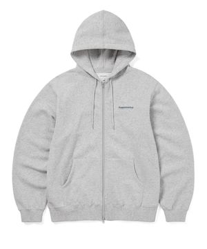 INTL. Logo Zip Up Hoodie Heather Grey
