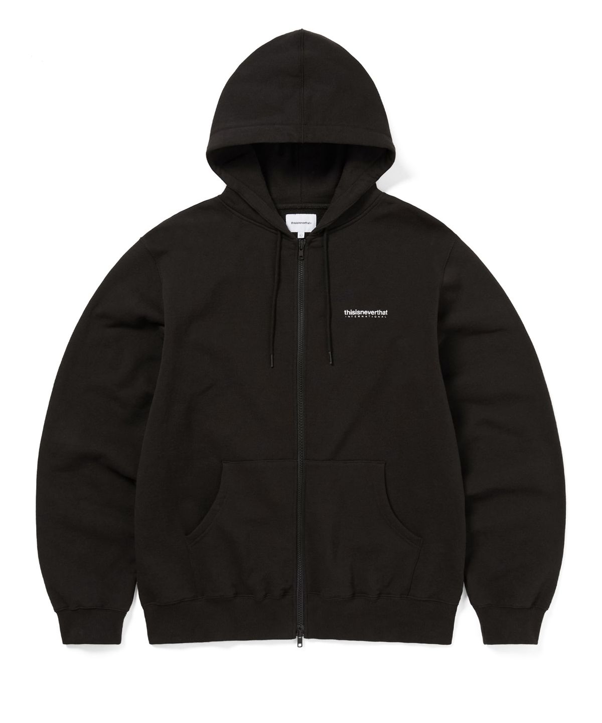 디스이즈네버댓(THISISNEVERTHAT) INTL. Logo Zip Up Hoodie Off Black