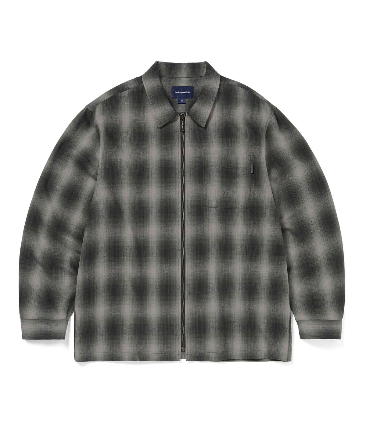 디스이즈네버댓(THISISNEVERTHAT) Nep Check Zip Shirt Black