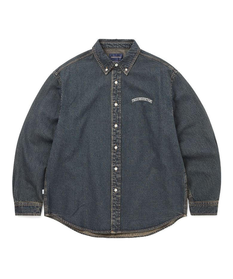 Washed Denim Shirt Dusty Mud