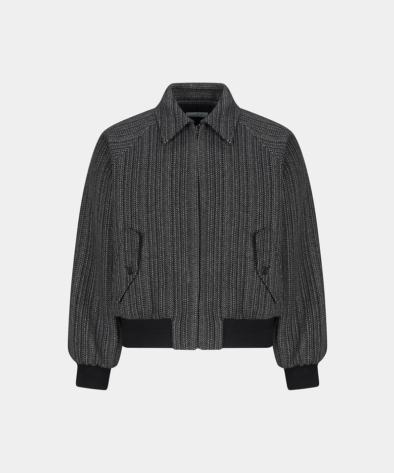 HARRINGTON ENGLISH HERRINGBONE BLOUSON - CHARCOAL