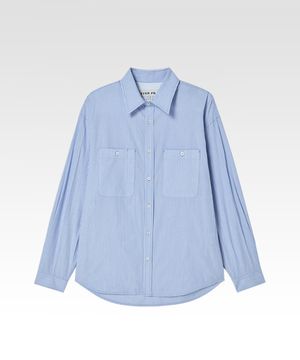 브리즈 스트라이프 워크 셔츠 스카이블루