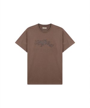 그래픽 반팔 티셔츠_브라운