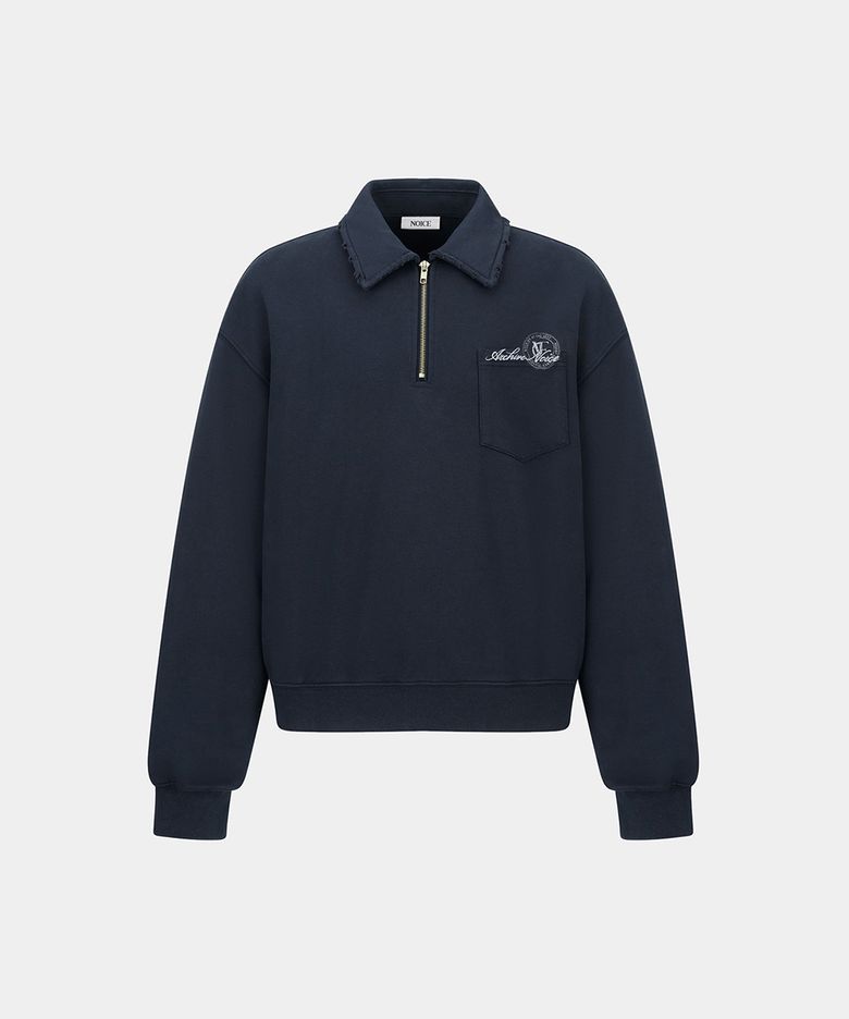 NOICE STAMP QUARTER ZIP SWEATSHIRT - BLUE