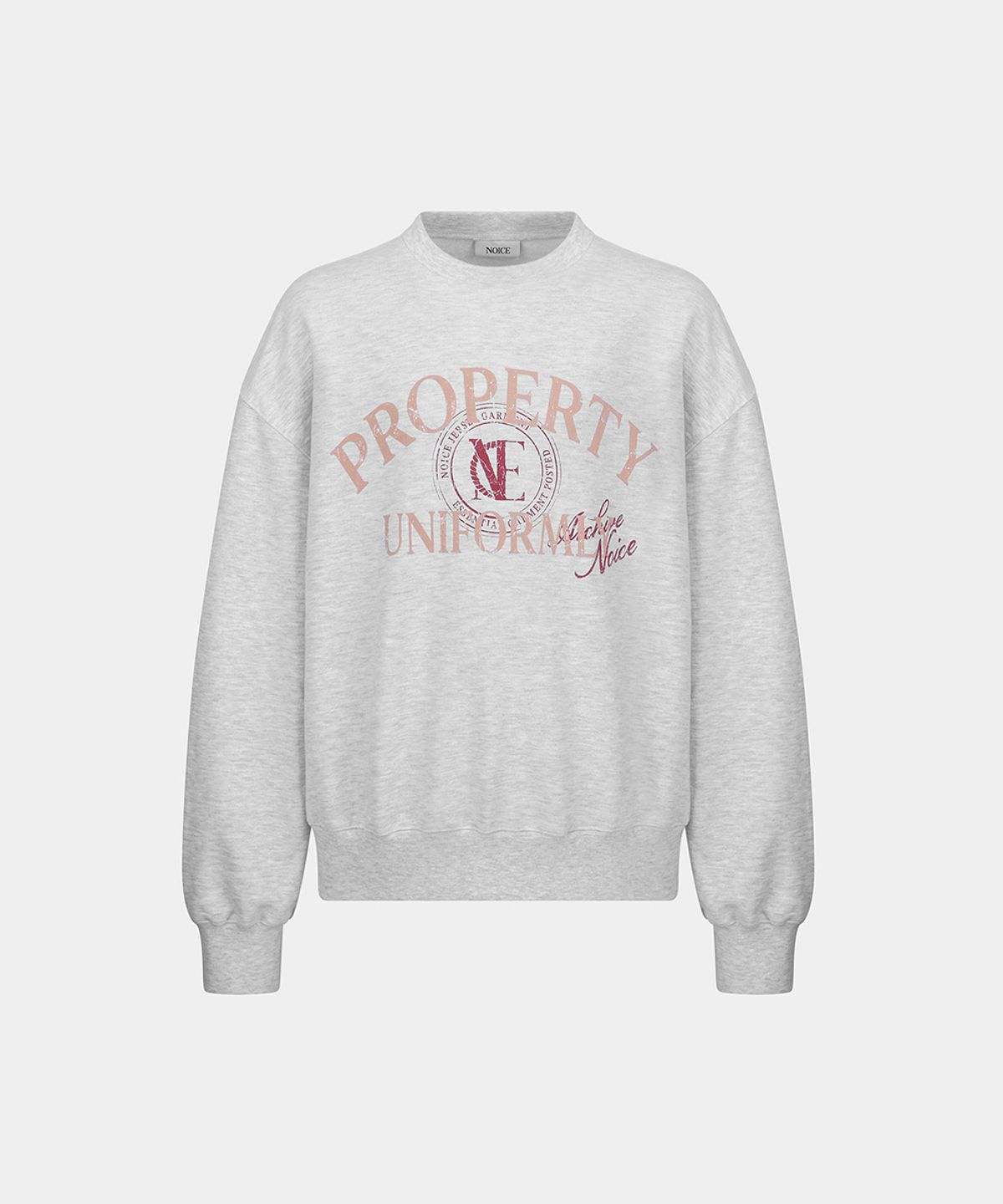 노이스(NOICE) M PROPERTY EMBLEM SWEATSHIRT - LIGHT GRAY