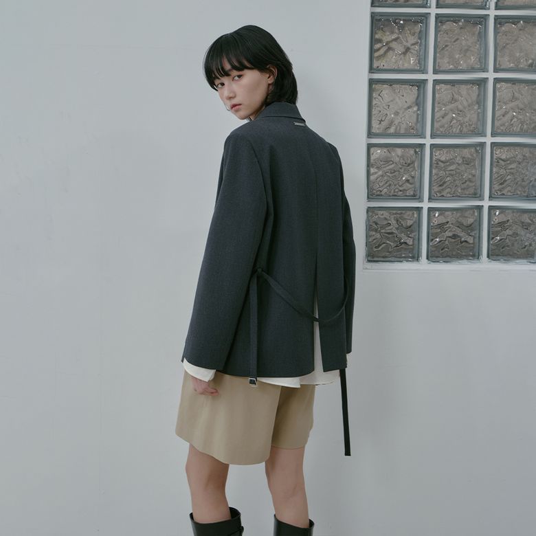 셔츠 배색 벨트 자켓 AS1WJ263