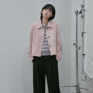 포켓 카라 페이크 레더 자켓 AS1LZ261