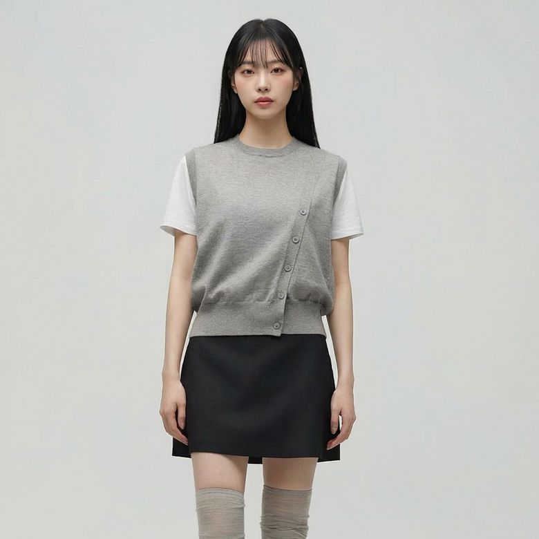 단추 트임 라운드 베스트 AS1KV160