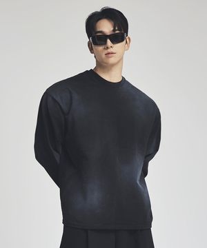 페인트 워시 오버핏 티셔츠 블랙