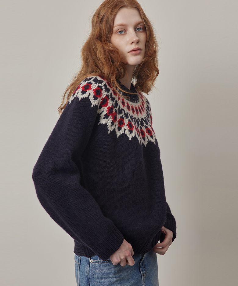 Nordic Jacquard Wool Knit-Pullover