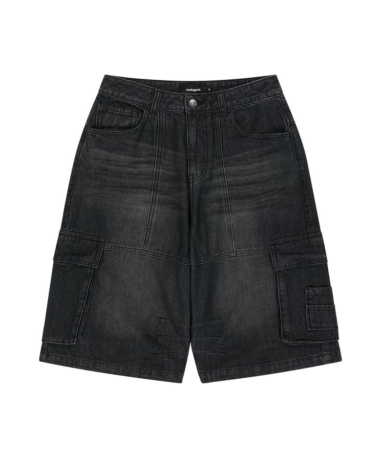 BERMUDA CARGO DENIM SHORT BLACK(MG2GMMD113A)