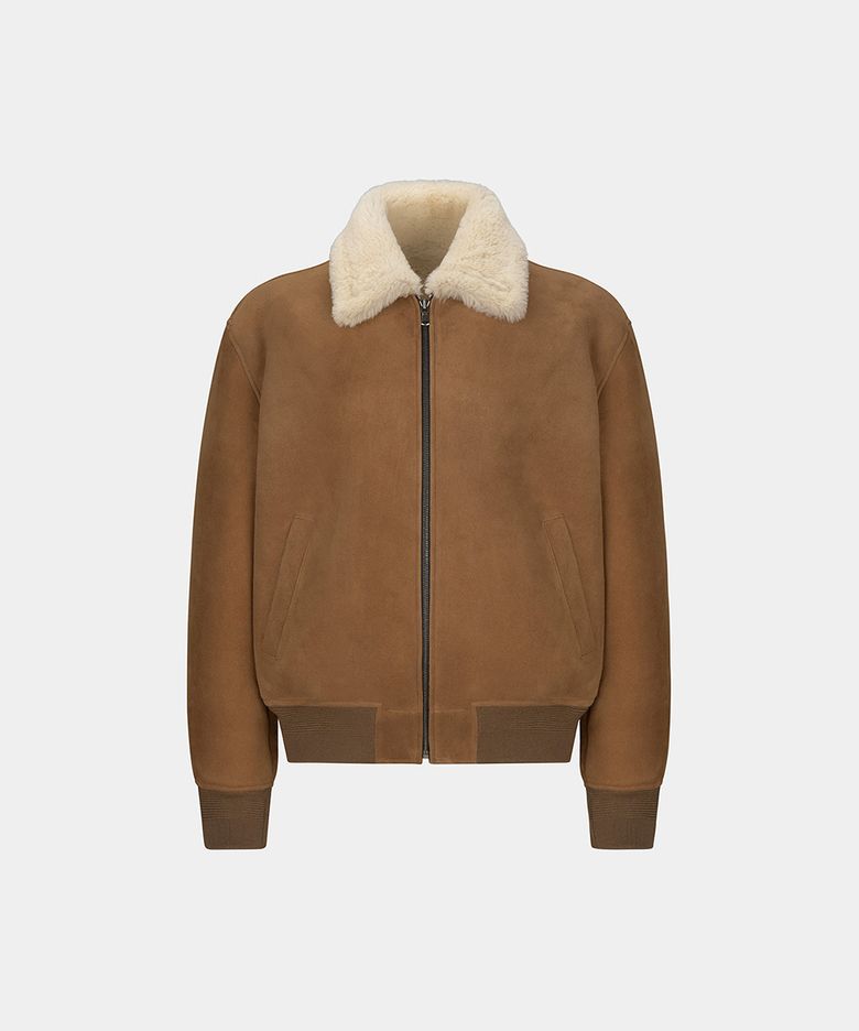 M LAMBSKIN SHEARLING JACKET - CAMEL