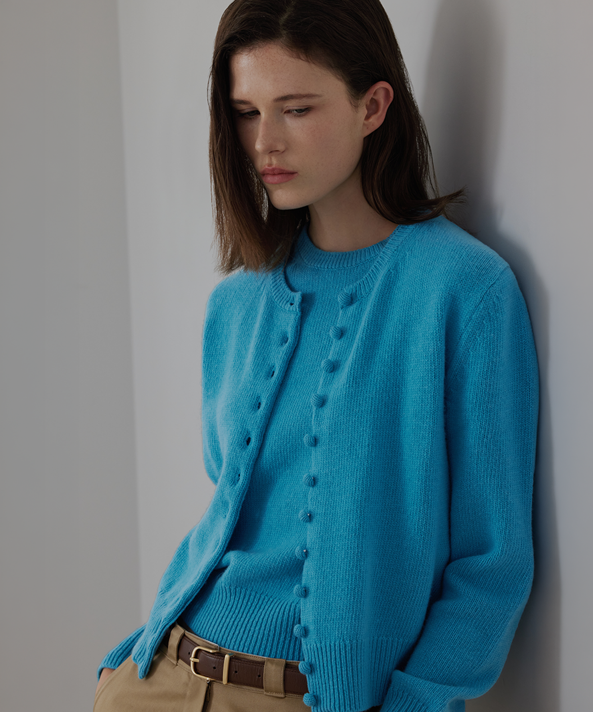 퀸스래빗(Q'SRB) Tonie Bubble Button Knit Cardigan