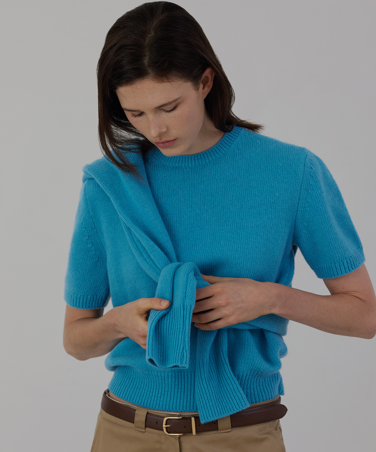 퀸스래빗(Q'SRB) Tonie Color Short Knit Top