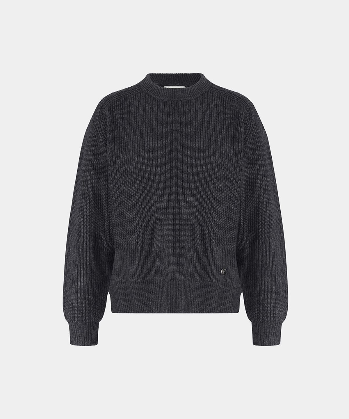 노이스(NOICE) M MERINO-BLEND CREW NECK SWEATER - CHARCOAL