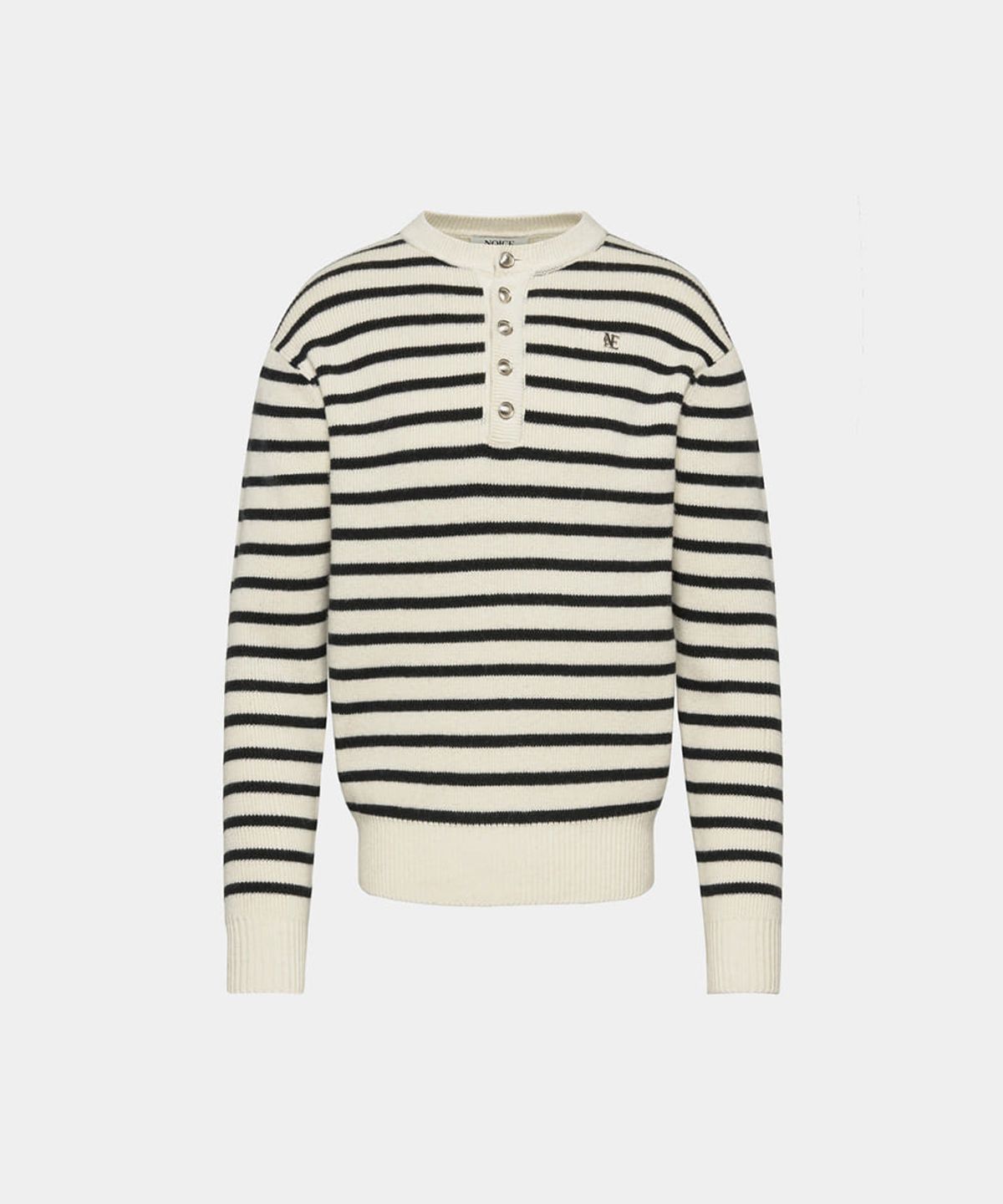 노이스(NOICE) WOOL HENLEY NECK SWEATER - IVORY