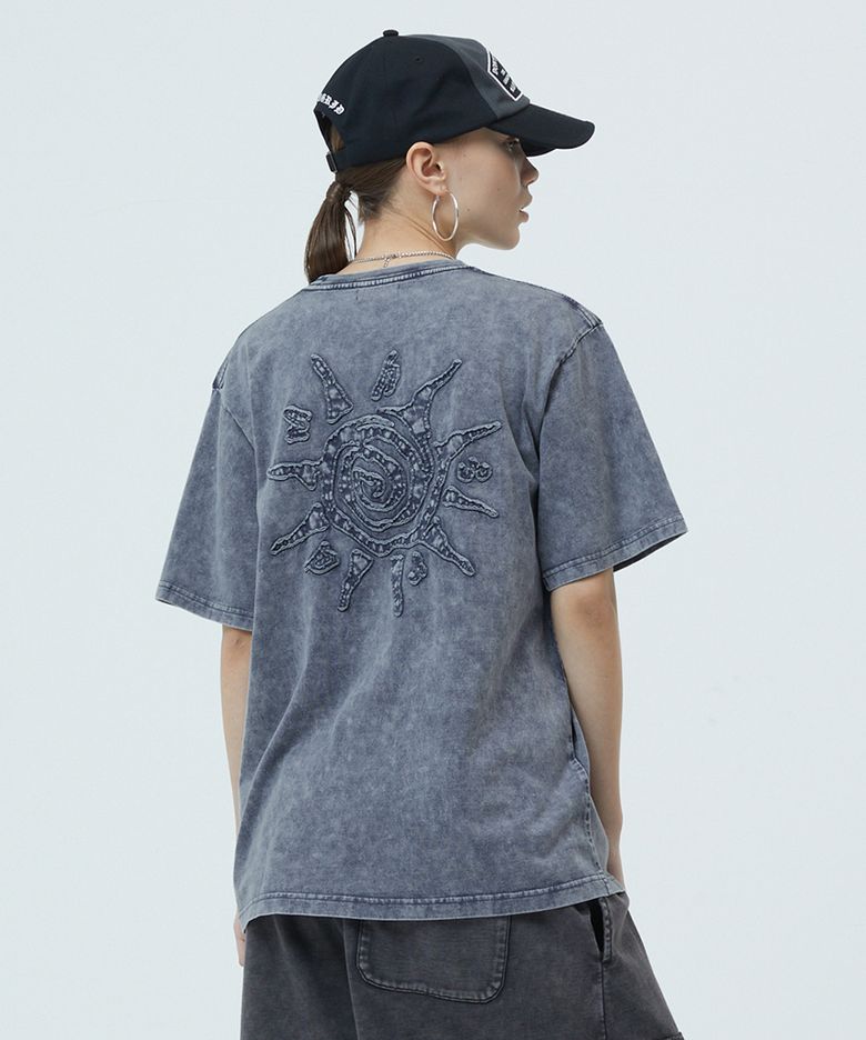 WASHED SOLAR APPLIQUE TEE NAVY(MG2GMMT504A)