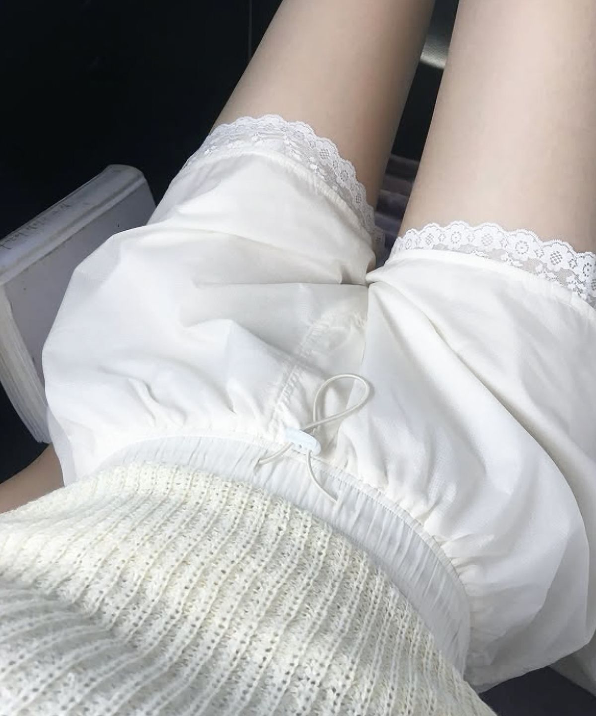 포르테나(PORTERNA) SHEER LACE BANDING SHORTS-3COLOR