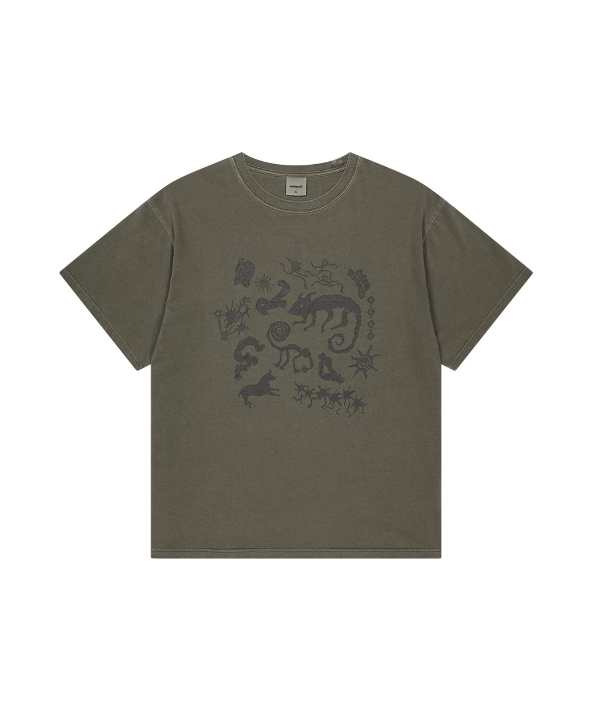 마하그리드(MAHAGRID) PIGMENT CAVES TEE BROWN(MG2GMMT511A)