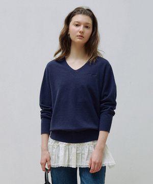 [26SS Ver.] 솔리드 코어 V넥 니트_Deep Navy