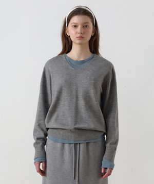 [26SS Ver.] 솔리드 코어 V넥 니트_Melange