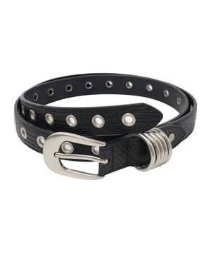 MULTI EYELET DRING BELT - BLACK