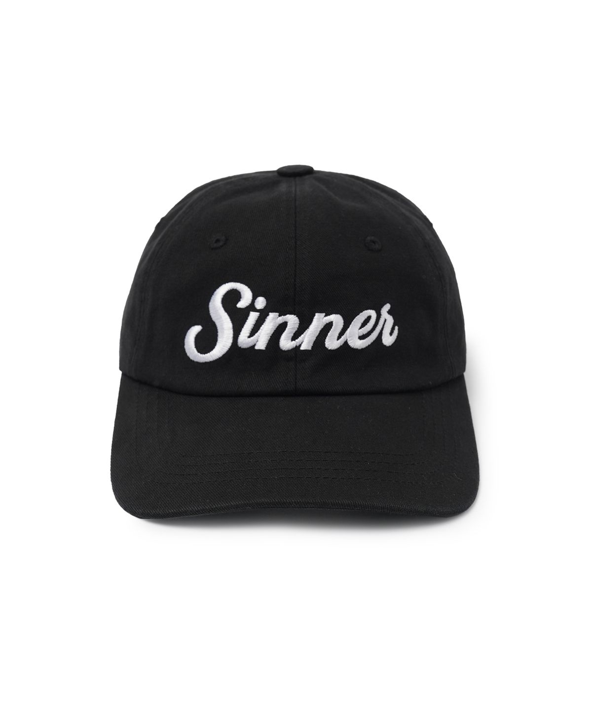 오픈야드(오와이)(OPENYARD(OY)) WASHED SIN SCRIPT CAP - BLACK