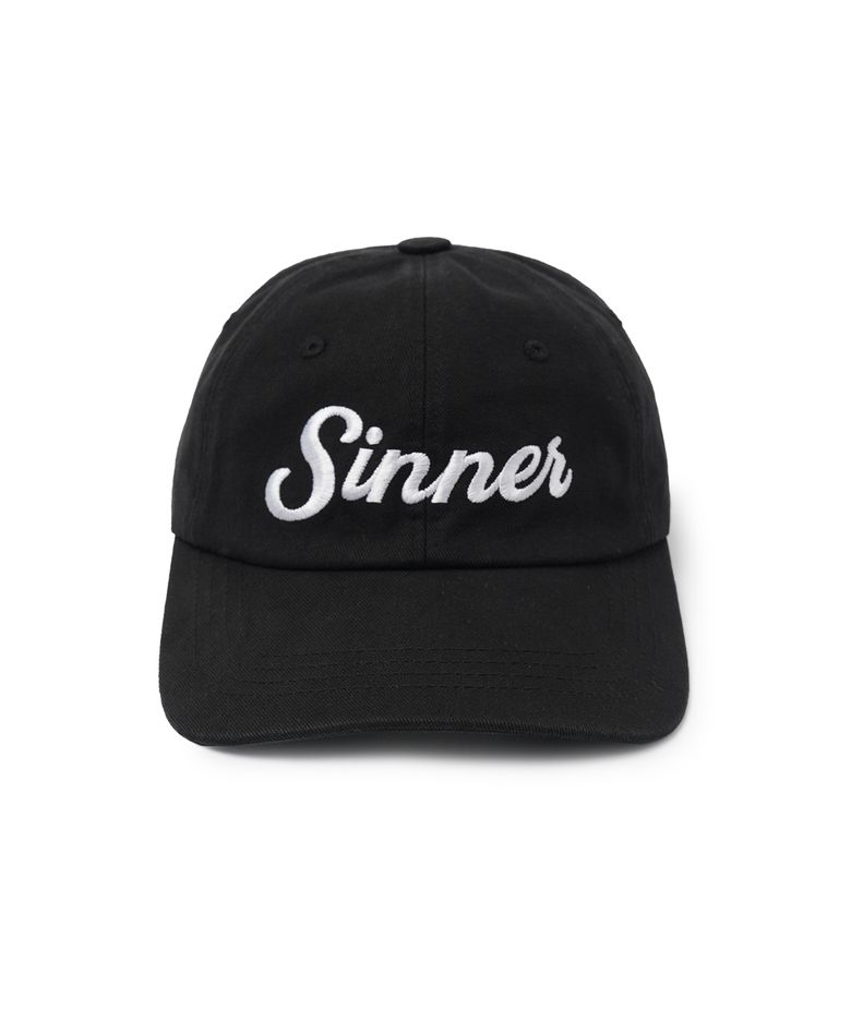 WASHED SIN SCRIPT CAP - BLACK