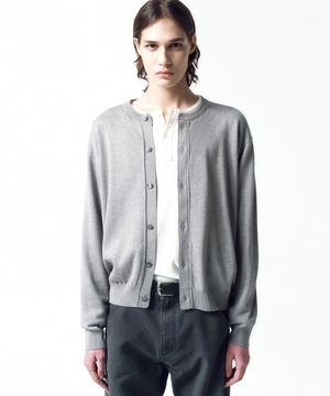울 블렌드 라운드 넥 카디건 MELANGE GREY