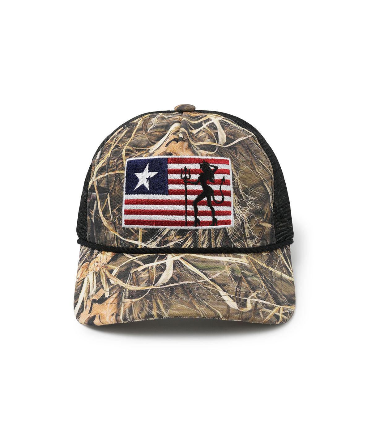 오픈야드(오와이)(OPENYARD(OY)) BADLANDS FLAG TRUCKER CAP - FOREST CAMO