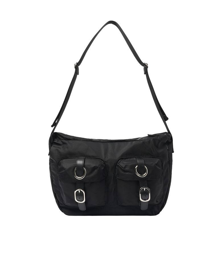 DOUBLE EYELET POCKET BAG - BLACK